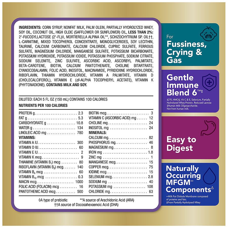 slide 3 of 5, Walgreens Gentle Premium Infant Formula Milk-Based Powder with Iron, 33.2 oz