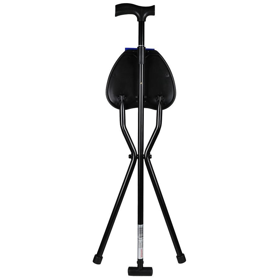 slide 3 of 5, Walgreens Cane with Folding Seat, 1 ct