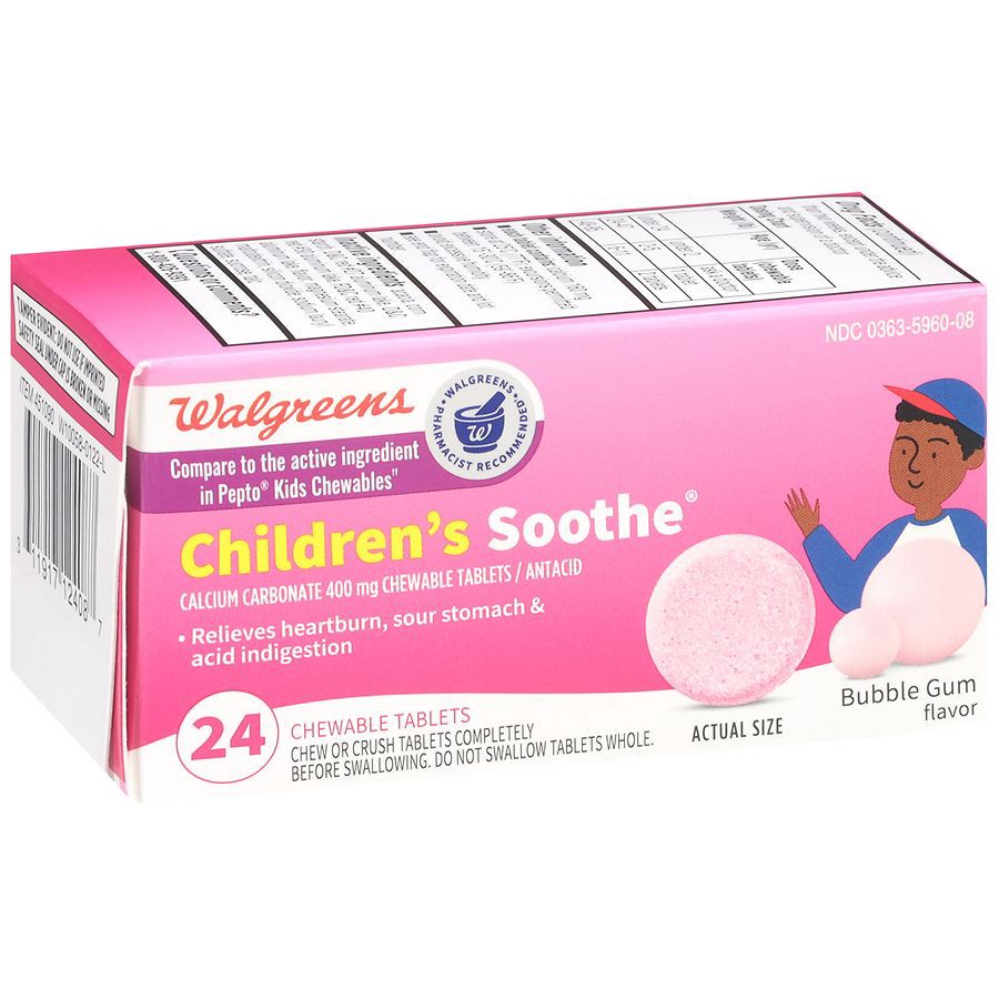 slide 2 of 5, Walgreens Children's Soothe Chewable Antacid Tablets, 24 ct
