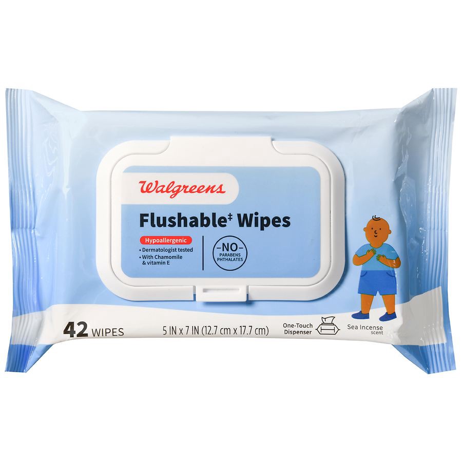 slide 5 of 5, Walgreens Flushable Wipes Sea Incense, 42 ct