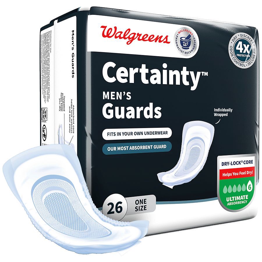 slide 2 of 5, Walgreens Incontinence Guards for Men, Ultimate Absorbency, 26 ct