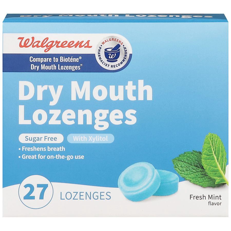 slide 5 of 5, Walgreens Dry Mouth Lozenges Fresh Mint, 27 ct