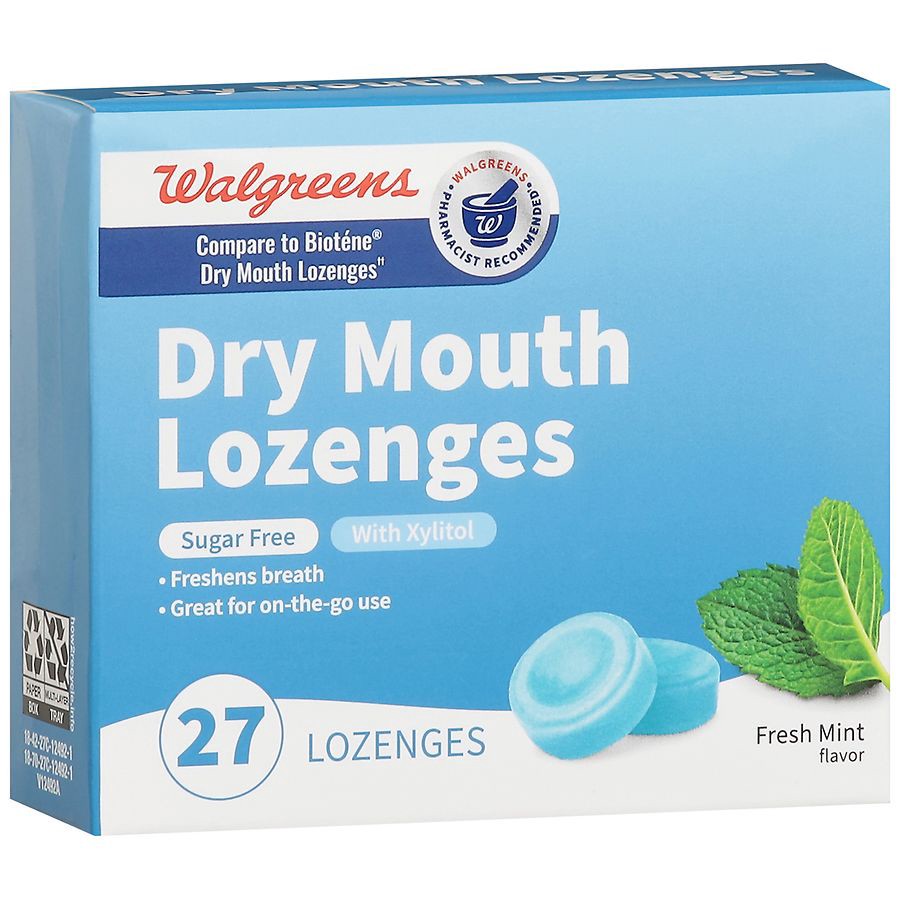 slide 2 of 5, Walgreens Dry Mouth Lozenges Fresh Mint, 27 ct