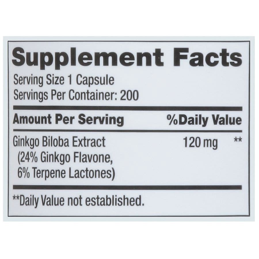 slide 5 of 5, Walgreens Ginkgo Biloba 120 mg Capsules, 200 ct