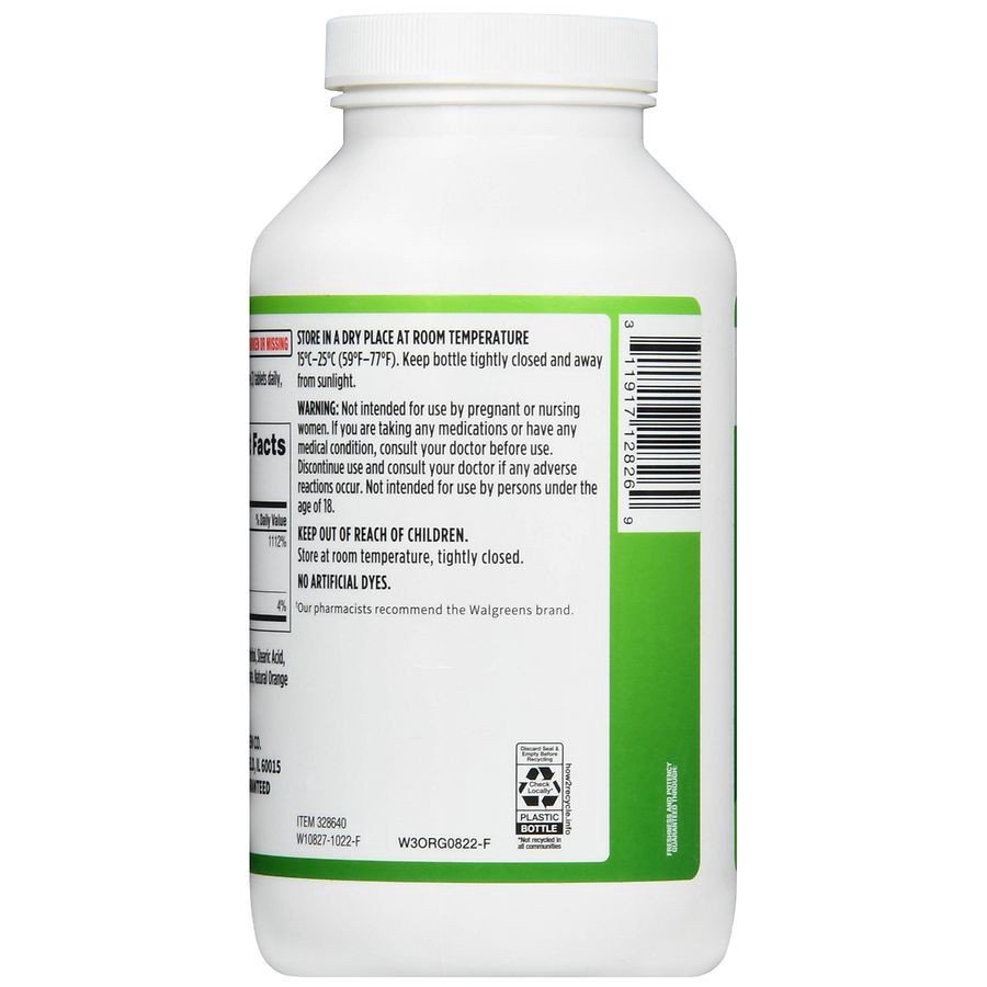 slide 2 of 5, Walgreens Chewable Vitamin C 1000 mg Tablets Orange, 300 ct