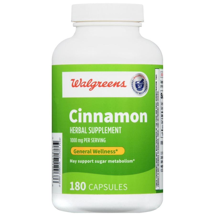 slide 4 of 5, Walgreens Cinnamon 1000 mg Capsules, 180 ct