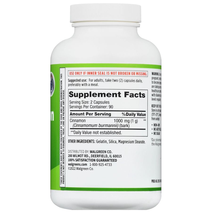 slide 3 of 5, Walgreens Cinnamon 1000 mg Capsules, 180 ct
