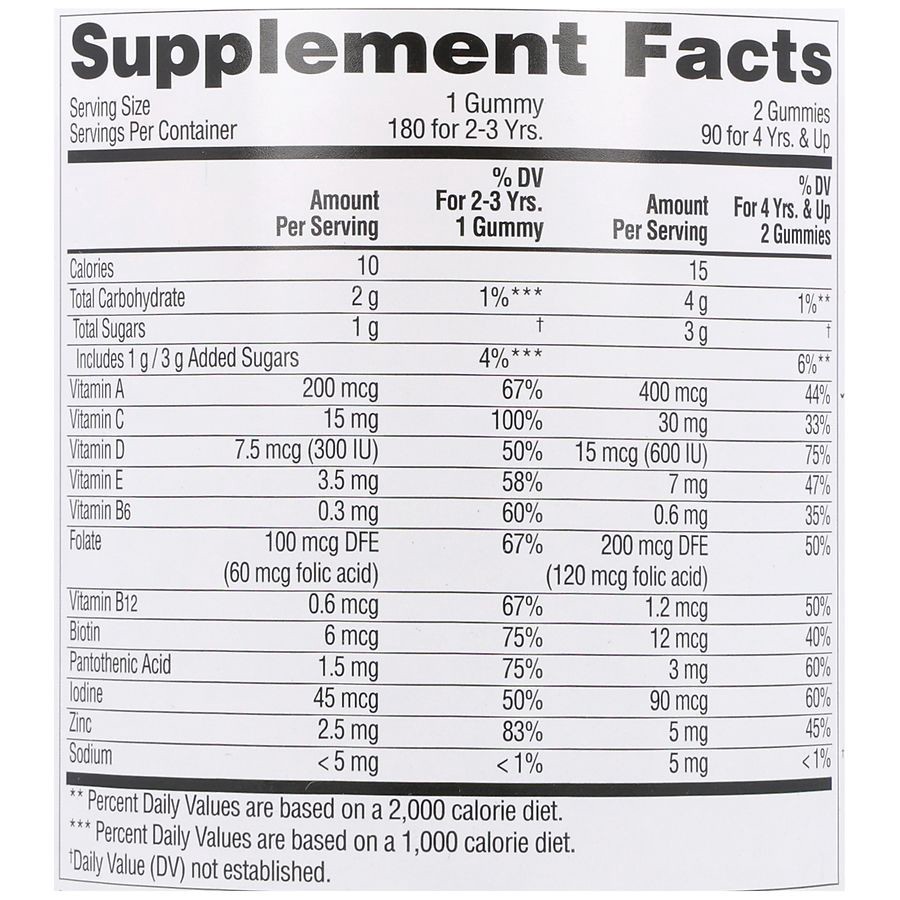 slide 4 of 5, Walgreens Children's Complete Multivitamin Gummies Natural Cherry, Orange & Raspberry, 180 ct