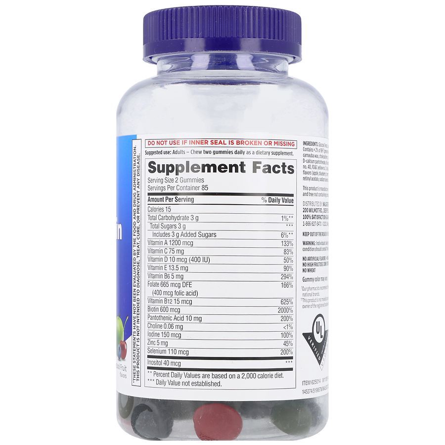 slide 4 of 5, Walgreens Men's Multivitamin Gummies Assorted Natural Fruit, 150 ct