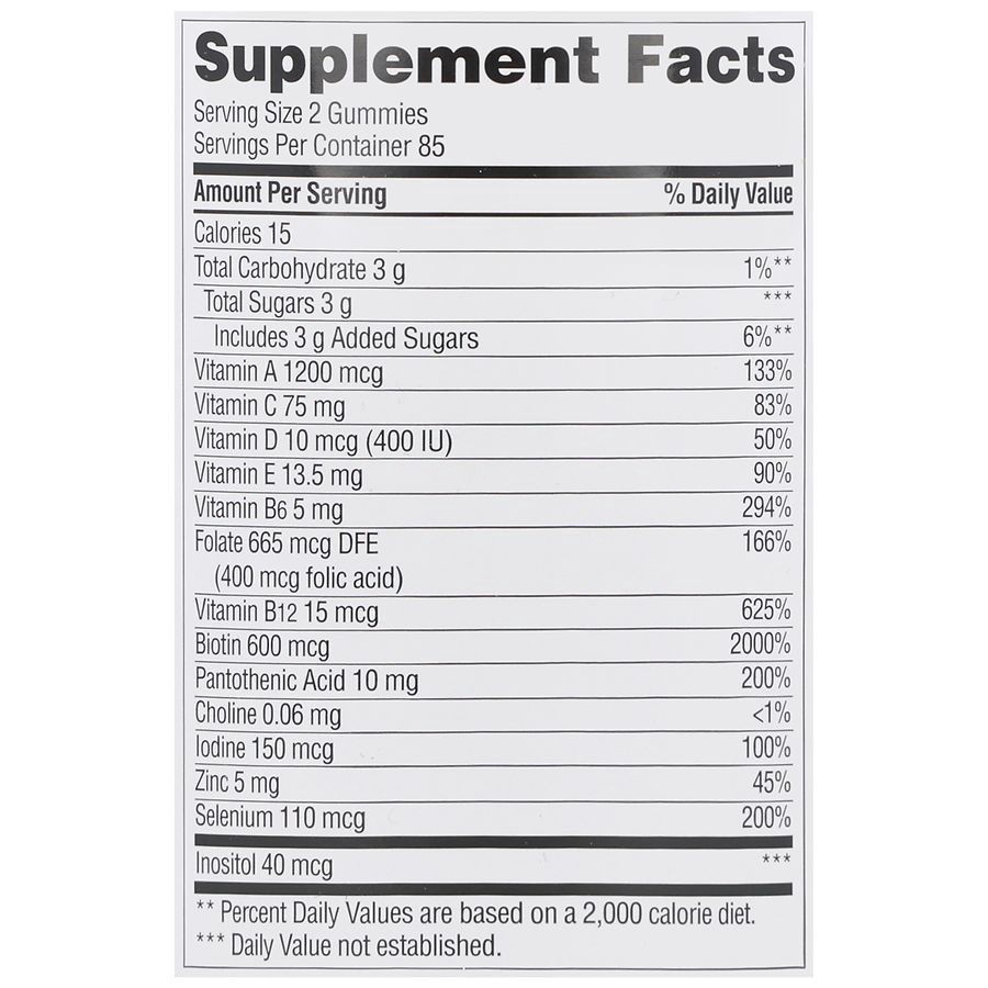 slide 5 of 5, Walgreens Men's Multivitamin Gummies Assorted Natural Fruit, 150 ct