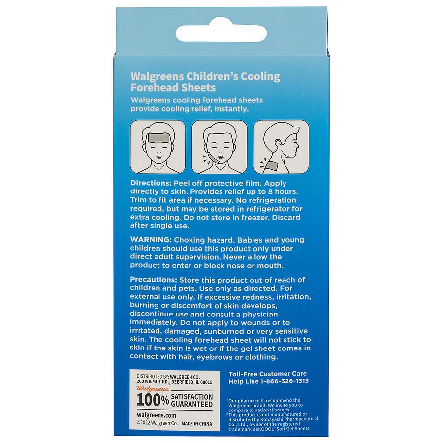 slide 3 of 3, Walgreens Children's Cooling Forehead Sheets, 4 ct