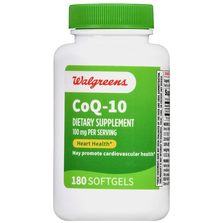 slide 4 of 5, Walgreens CoQ-10 100 mg Softgels, 180 ct