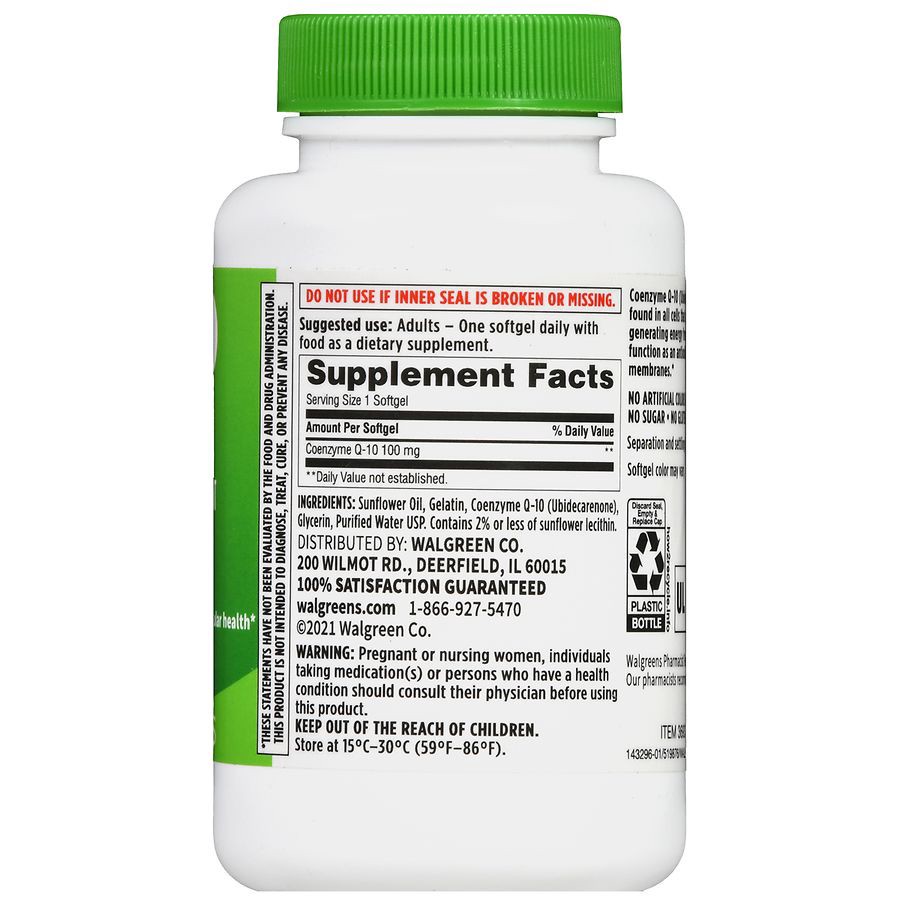 slide 2 of 5, Walgreens CoQ-10 100 mg Softgels, 180 ct