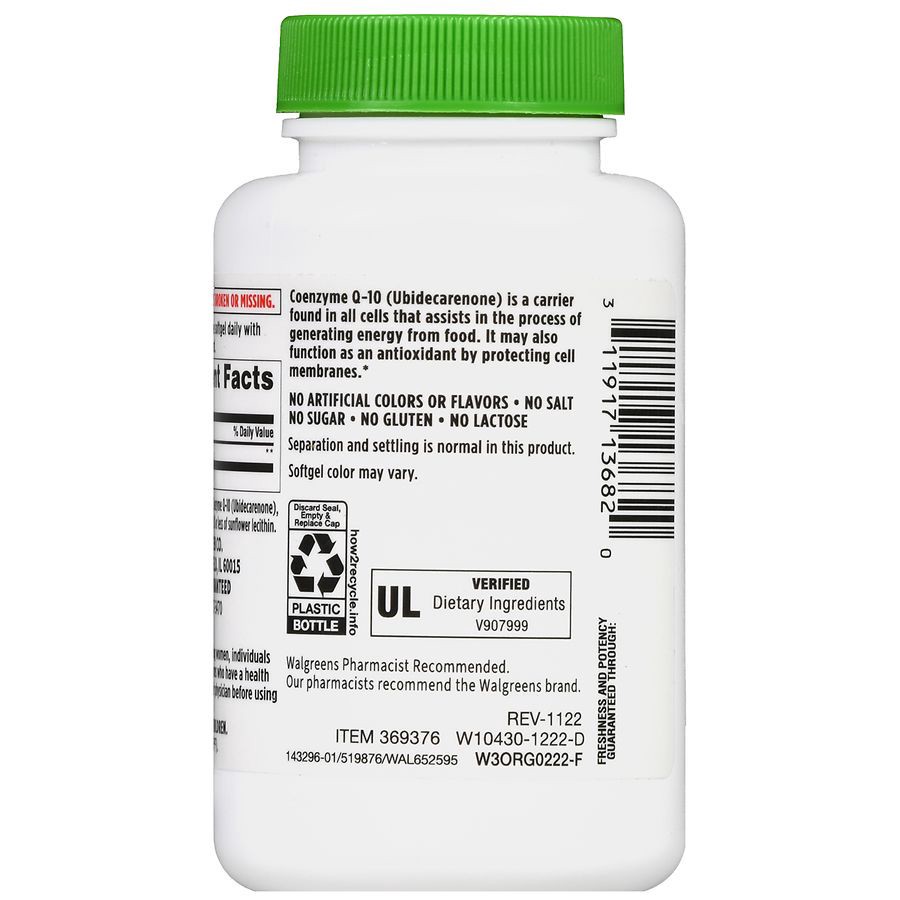 slide 5 of 5, Walgreens CoQ-10 100 mg Softgels, 180 ct