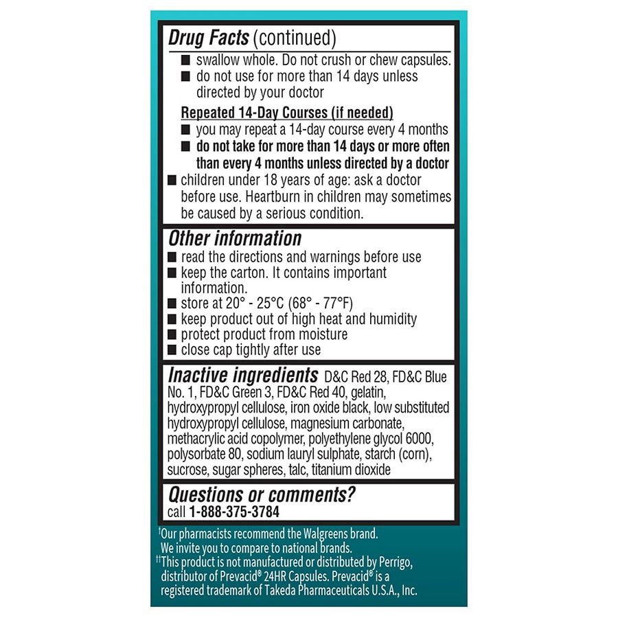 slide 4 of 4, Walgreens Lansoprazole 15 mg Acid Reducer Capsules, 14 ct
