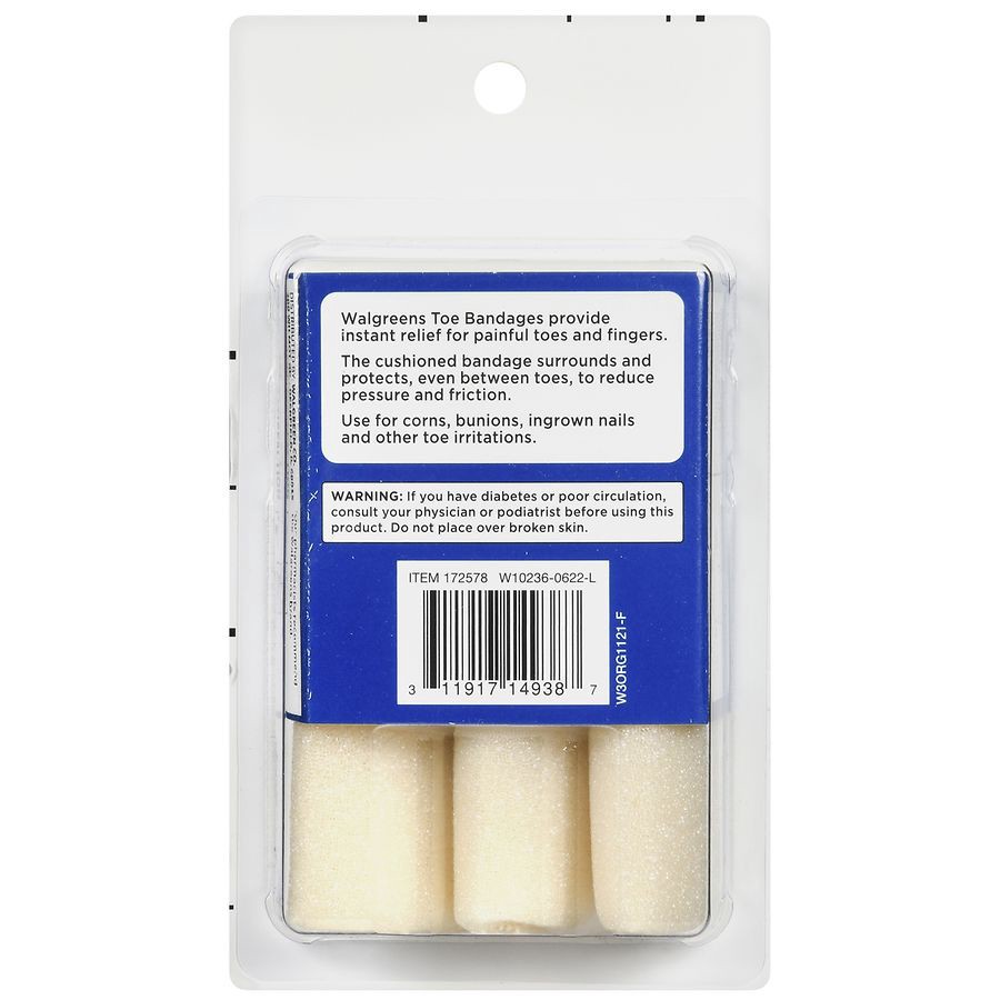 slide 3 of 5, Walgreens Toe Bandages, 3 ct