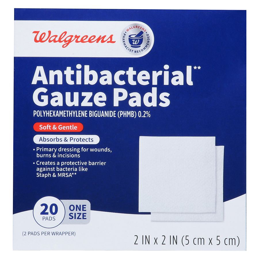 slide 4 of 5, Walgreens Antibacterial Gauze Pads, 20 ct