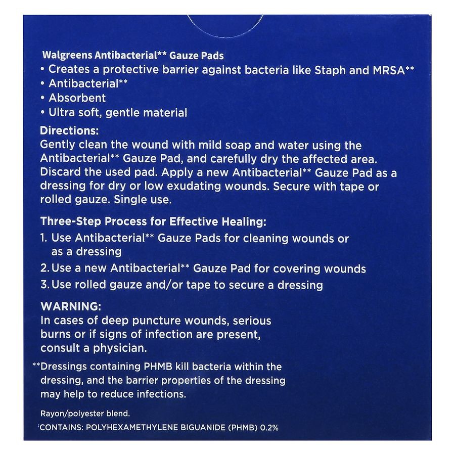 slide 3 of 5, Walgreens Antibacterial Gauze Pads, 20 ct