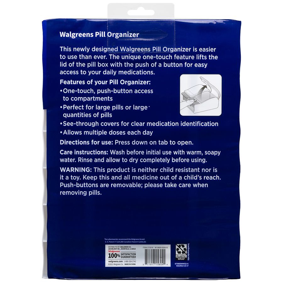 slide 2 of 2, Walgreens 7-Day Pill Organizer, 1 ct