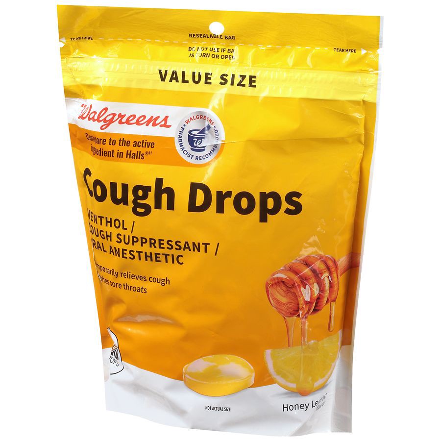 slide 2 of 5, Walgreens Honey Lemon Flavor Cough Drops, 200 ct