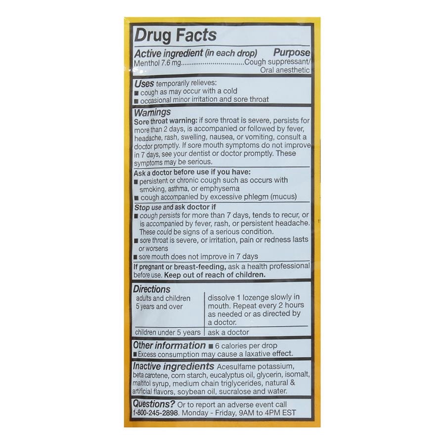 slide 3 of 5, Walgreens Sugar-Free Honey Lemon Flavored Cough Drops, 25 ct