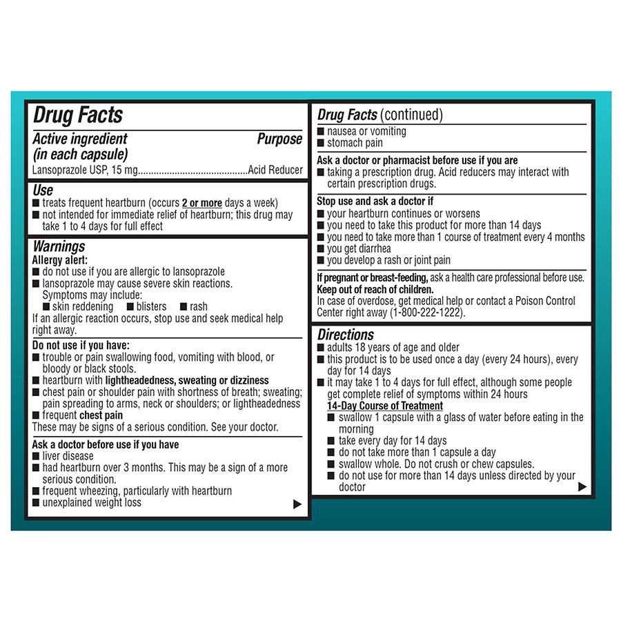 slide 3 of 4, Walgreens Lansoprazole 15mg Caps, 28 ct