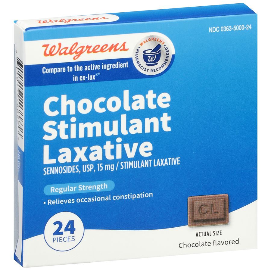 slide 5 of 5, Walgreens Regular Strength Chocolate Laxatives, 24 ct