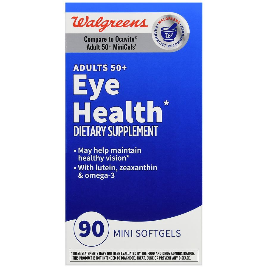 slide 5 of 5, Walgreens Adult 50+ Eye Heath Supplement Softgels, 90 ct