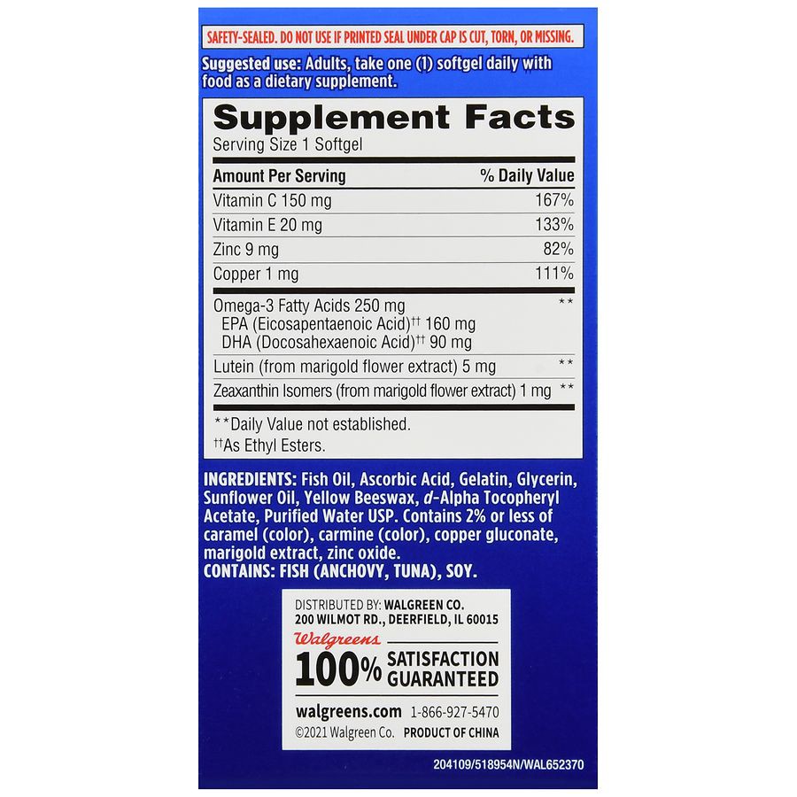 slide 2 of 5, Walgreens Adult 50+ Eye Heath Supplement Softgels, 90 ct