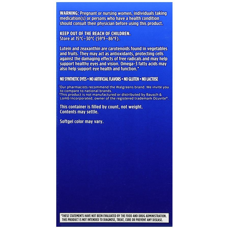 slide 4 of 5, Walgreens Adult 50+ Eye Heath Supplement Softgels, 90 ct