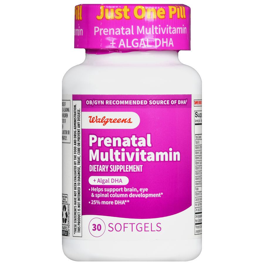 slide 4 of 5, Walgreens Prenatal Multivitamin Plus Dha Softgels, 30 ct