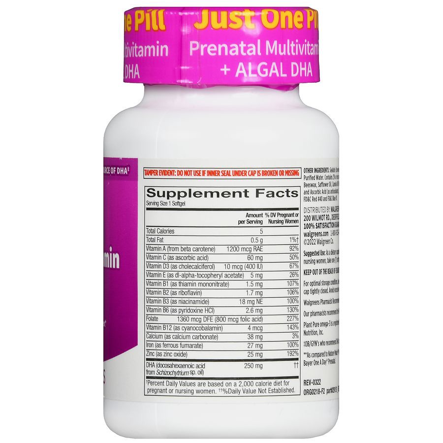 slide 3 of 5, Walgreens Prenatal Multivitamin Plus Dha Softgels, 30 ct