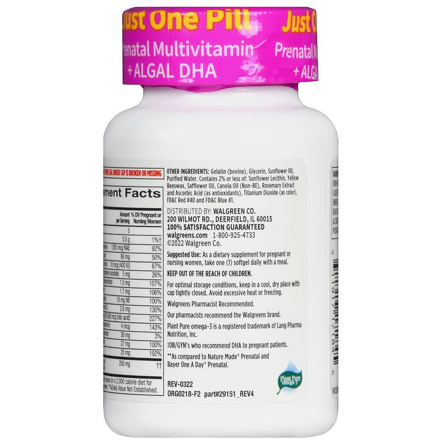 slide 2 of 5, Walgreens Prenatal Multivitamin Plus Dha Softgels, 30 ct