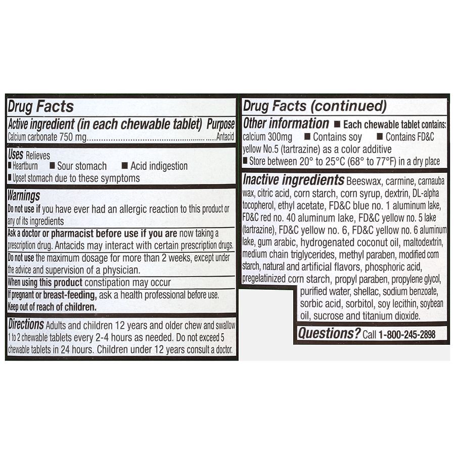 slide 3 of 5, Walgreens Extra Strength Antacid Assorted Fruit Flavor Chews 750Mg, 36 ct