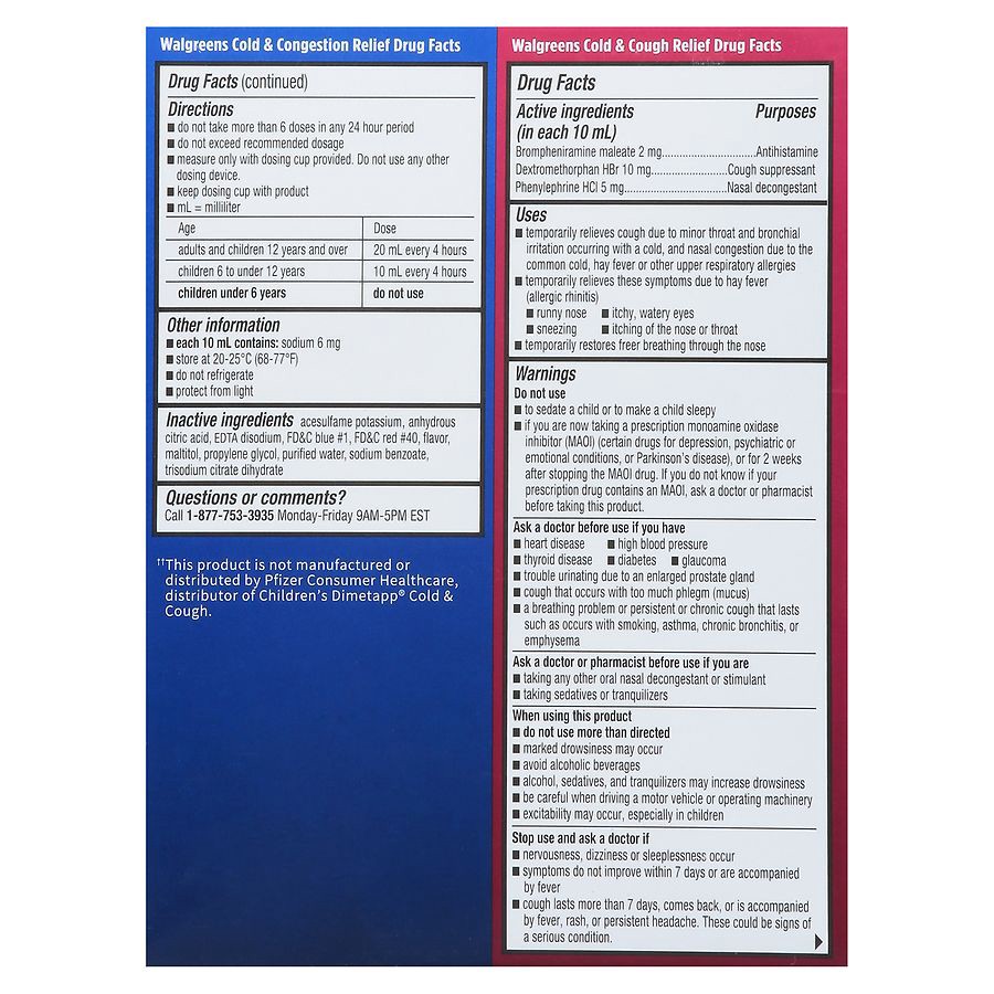 slide 4 of 5, (Max 3) Walgreens Children's Wal-Tap Elixir Daytime & Nighttime Cold & Cough Liquid, 2 ct; 4 fl oz