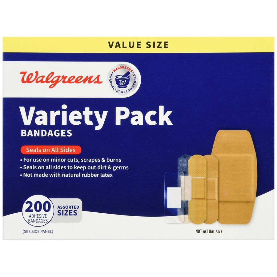 slide 5 of 5, Walgreens Bandages Variety Pack, 200 ct