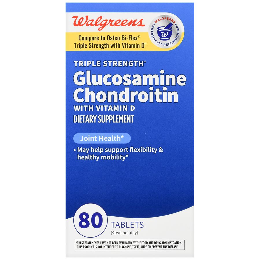 slide 2 of 5, Walgreens Glucosamine Chondroitin Joint Health Supplement Tablets, 80 ct