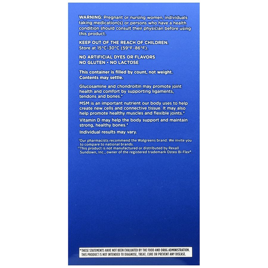 slide 4 of 5, Walgreens Glucosamine Chondroitin Joint Health Supplement Tablets, 80 ct