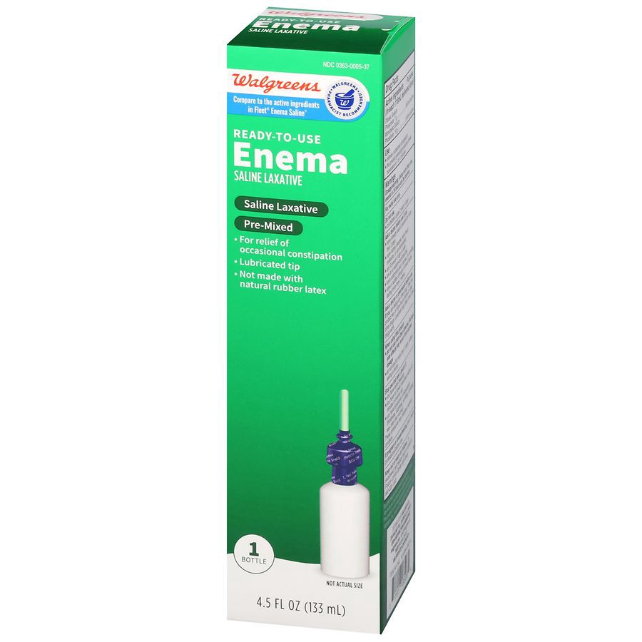 slide 5 of 5, Walgreens Ready-To-Use Enema Saline Laxative, 4.5 fl oz