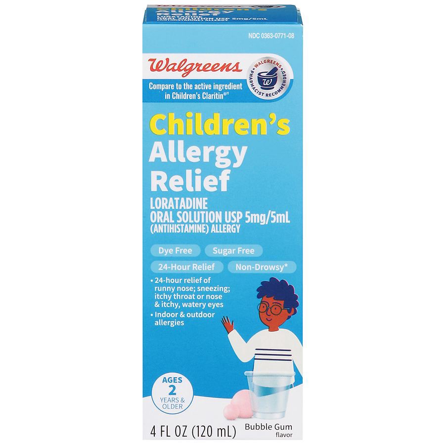 slide 3 of 5, Walgreens Children's Bubble Gum Flavor Wal-Itin Allergy Relief Medicine, 4 fl oz