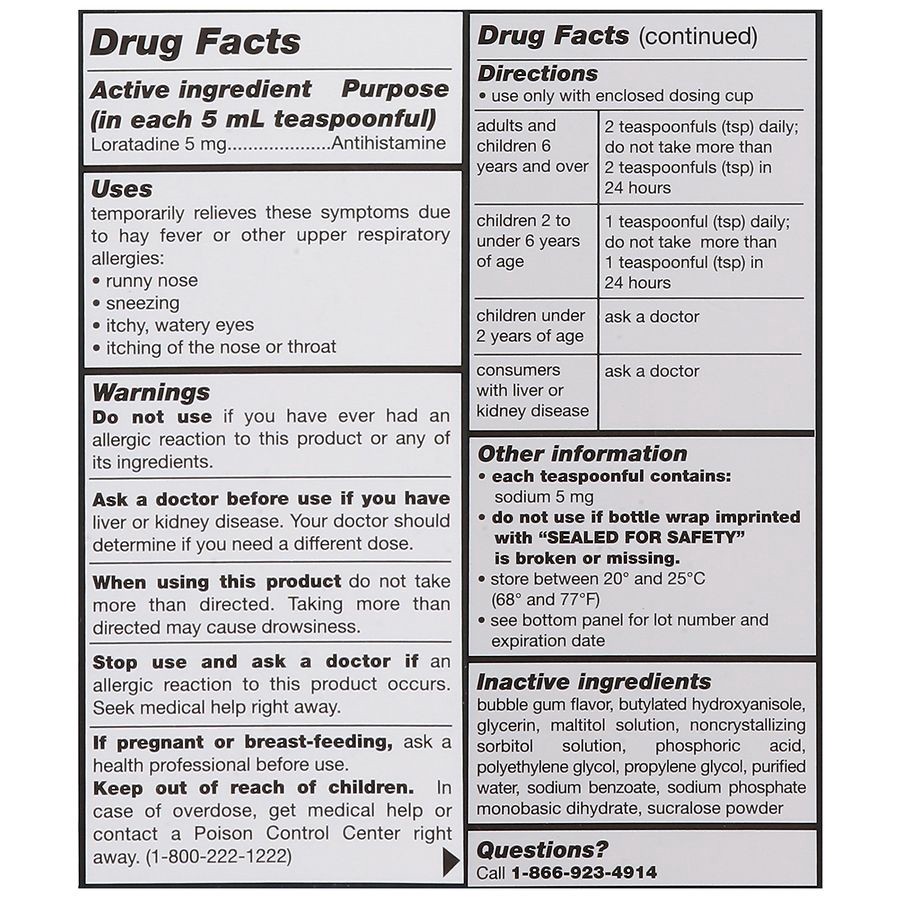 slide 4 of 5, Walgreens Children's Bubble Gum Flavor Wal-Itin Allergy Relief Medicine, 4 fl oz