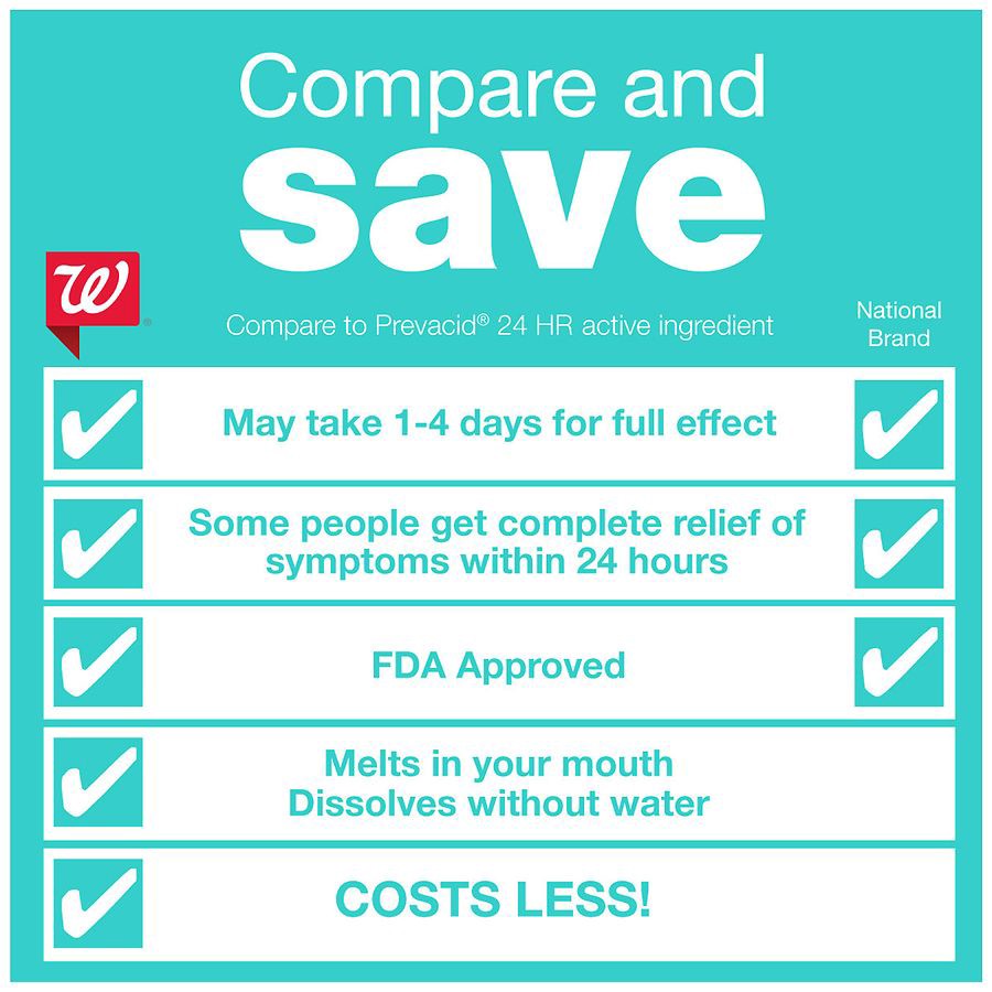 slide 3 of 5, Walgreens Strawberry Flavored Lansoprazole Orally Disintegrating Tablets, 42 ct