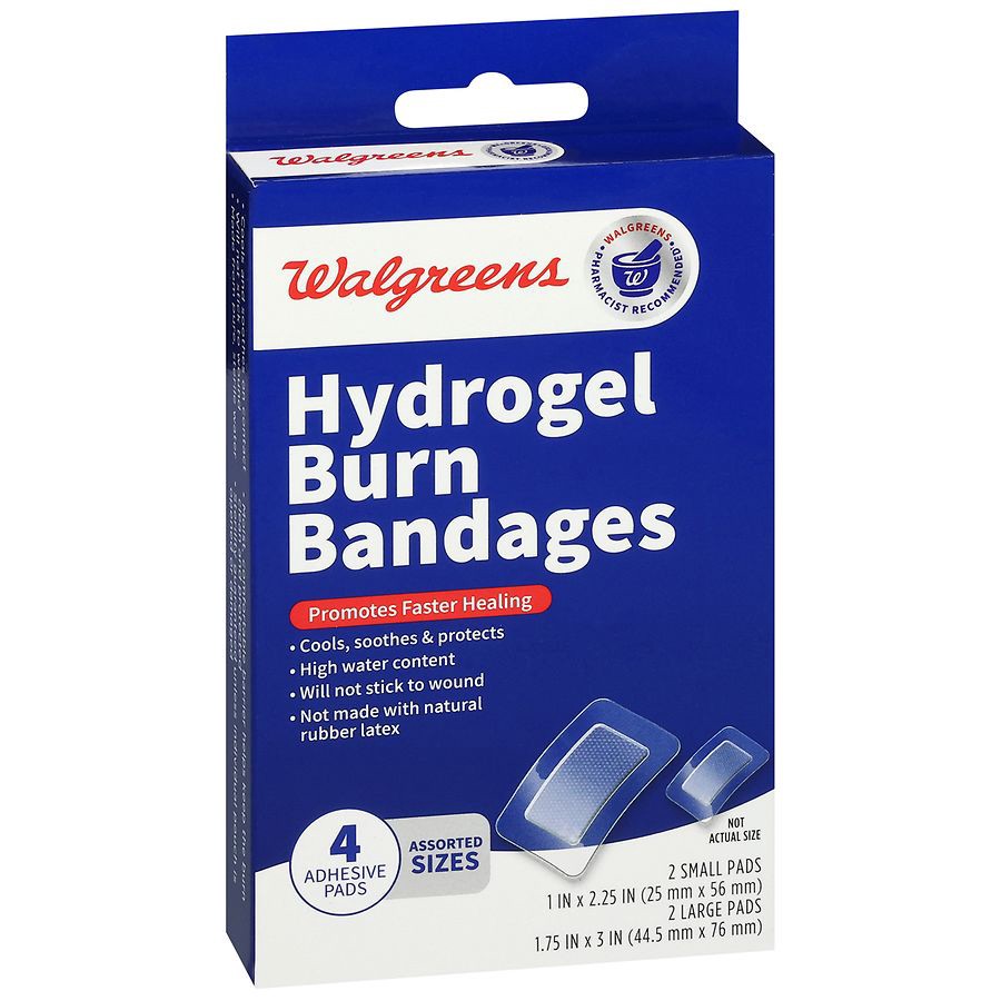 slide 2 of 5, Walgreens Hydrogel Burn Bandages, 4 ct