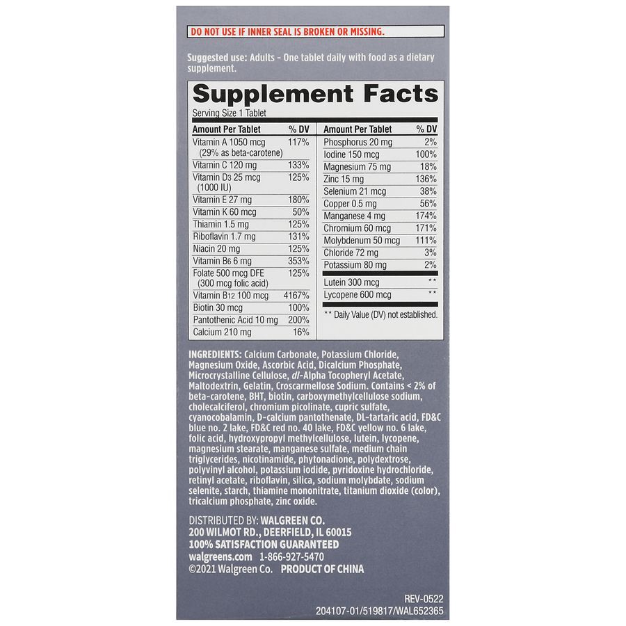 slide 3 of 5, Walgreens Multivitamin For Men 50+ Tablets, 100 ct