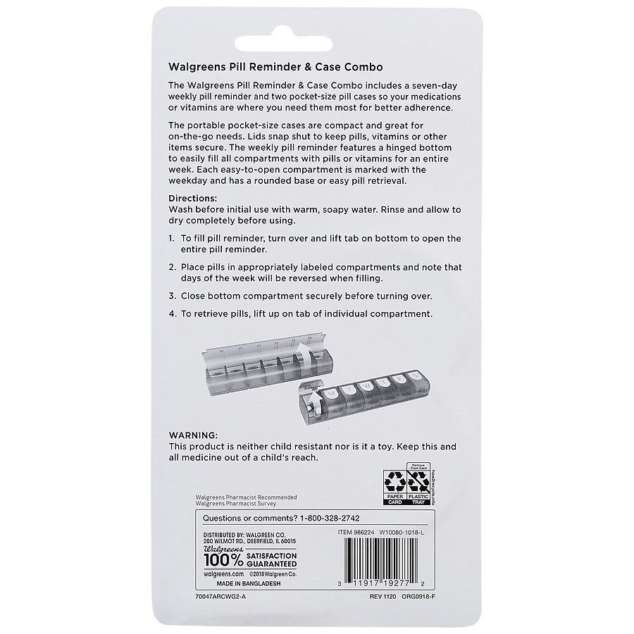 slide 2 of 2, Walgreens Home Away Pill Reminder Case Combo Pack, 1 ct