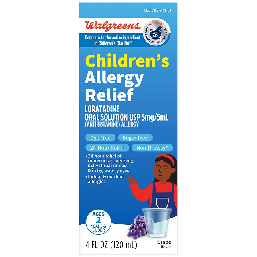 slide 4 of 5, Walgreens Wal-Itin Children's Allergy Grape Flavored Loratadine Oral Solution, 4 fl oz