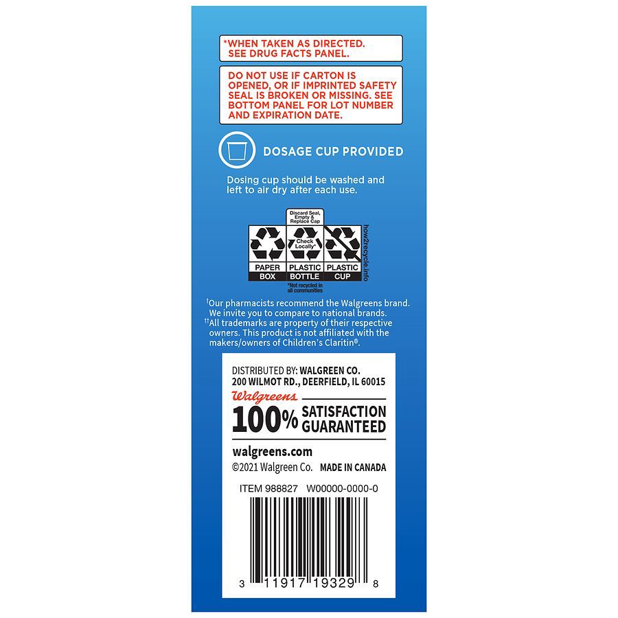 slide 5 of 5, Walgreens Wal-Itin Children's Allergy Grape Flavored Loratadine Oral Solution, 4 fl oz