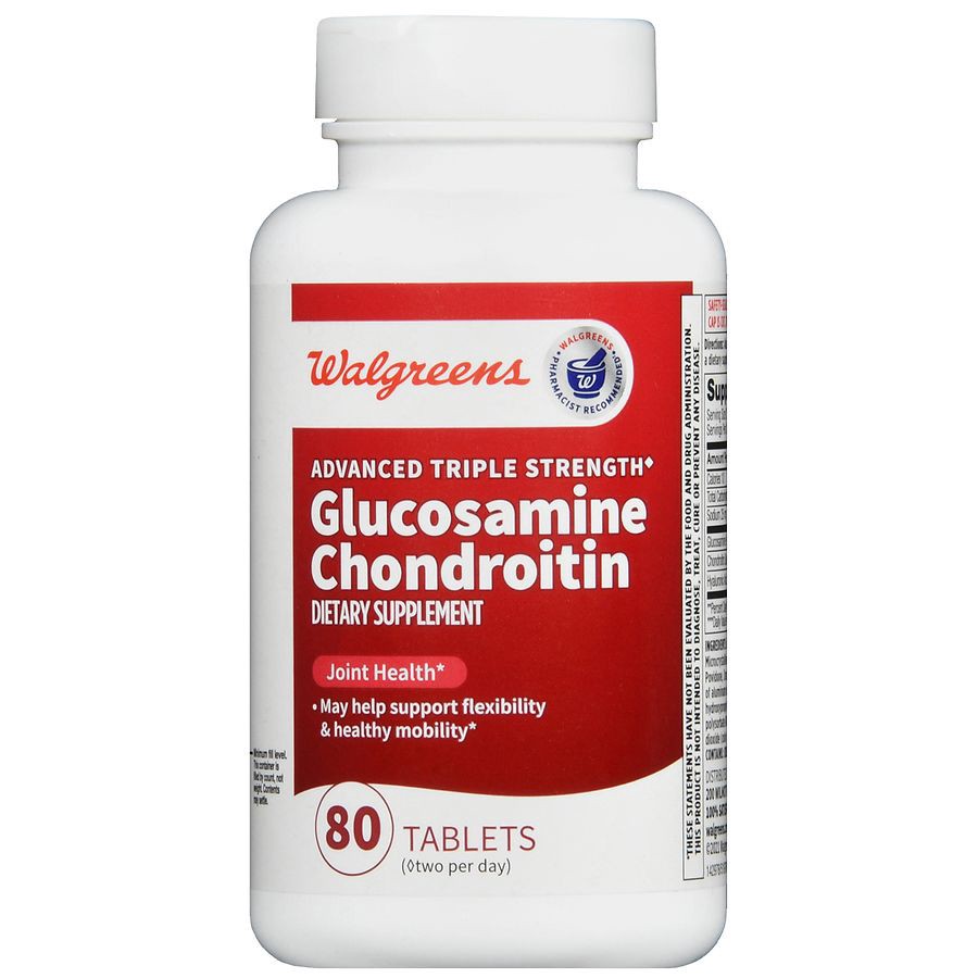 slide 4 of 5, Walgreens Advanced Triple Strength Glucosamine Chondroitin Tablets, 80 ct