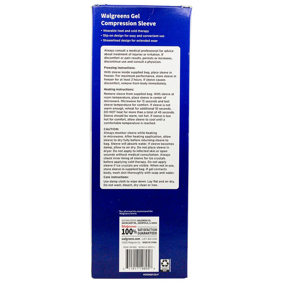slide 2 of 4, Walgreens Heat & Cold Therapy Gel Compression Sleeve, 1 ct