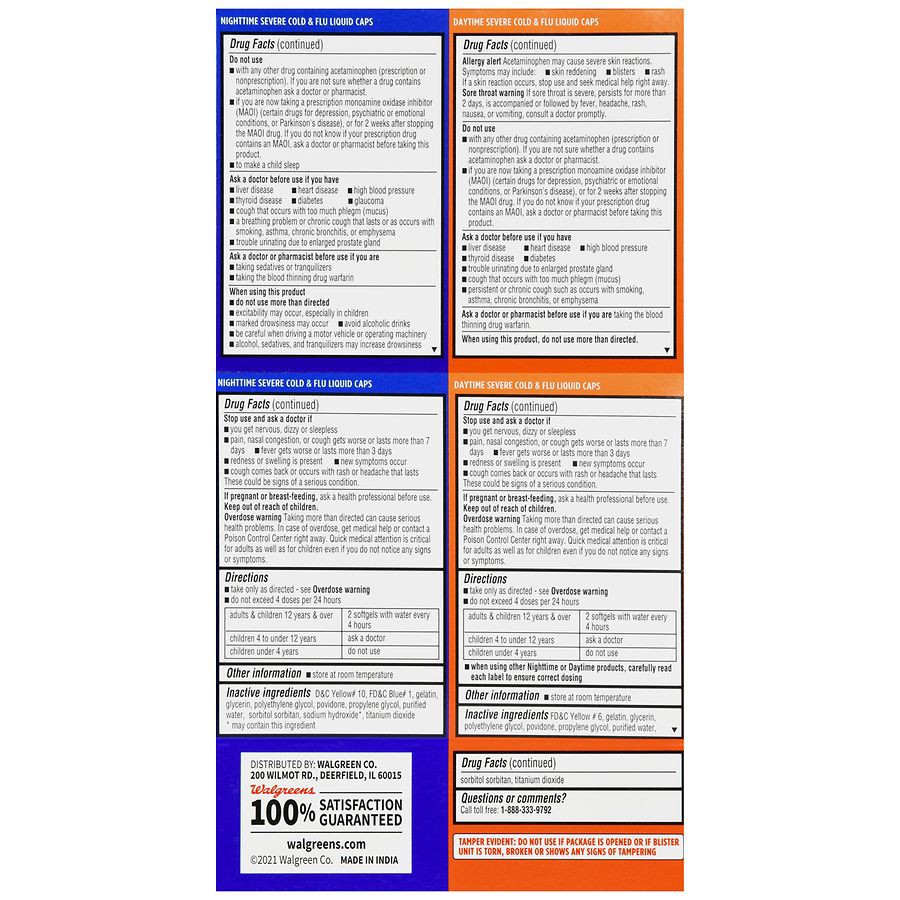 slide 5 of 5, Walgreens Day & Night Severe Cold & Flu Softgels, 24 ct